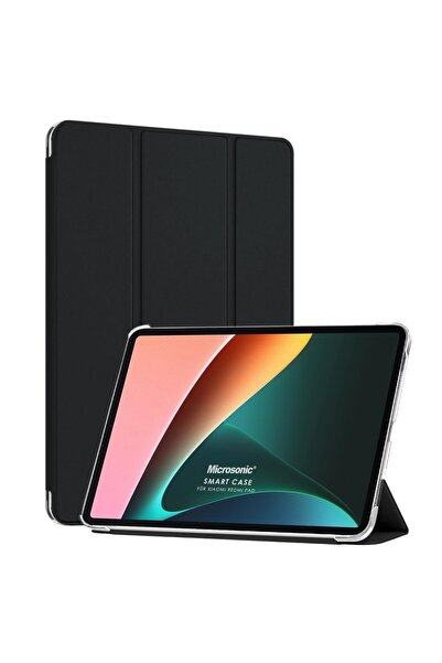 Microsonic Xiaomi Redmi Pad SE Kılıf Slim Translucent Back Smart Cover Siyah
