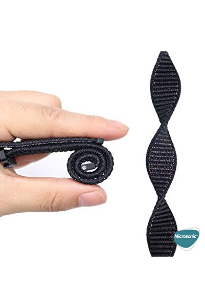 Microsonic Honor Watch Gs Pro  Uyumlu Hasırlı Kordon Woven Sport Loop Sarı