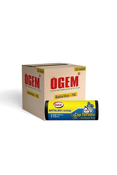 ÖGEM PLASTİK Wholesale Garbage Bag King Size 75x90cm (1 Box, 50 Pieces)