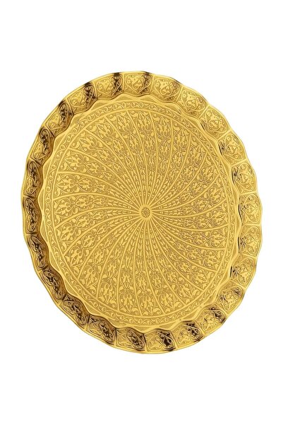 Sena Otantik 35cm 6 Kişilik Altın Renk Yuvarlak Tepsi