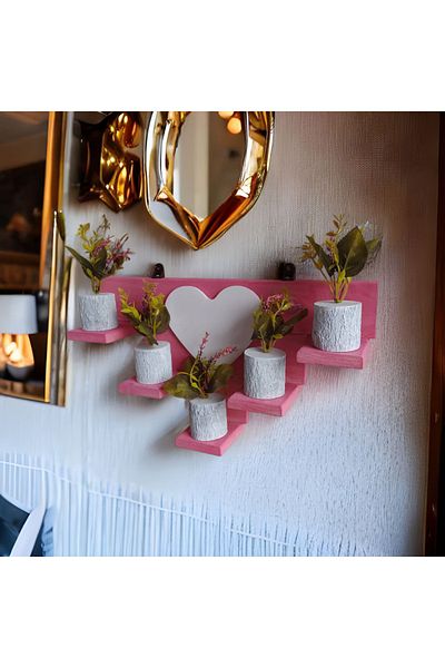 Bahat Ροζ Λευκό Δέντρο Floral Wall - Κηροπήγιο F3