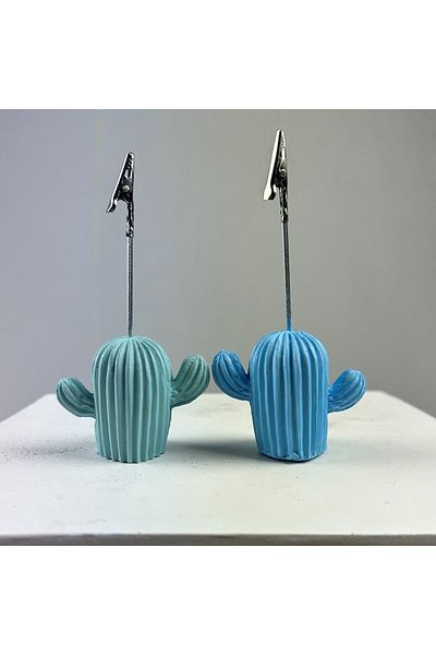 oasis decoration Cactus Note Holder Set of 2 (mint - Light Blue)