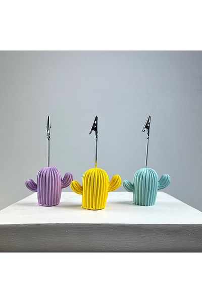 oasis decoration Cactus 3-Piece Note Holder Set (lilac - Yellow - Mint)