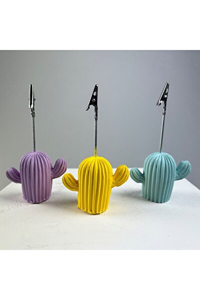 oasis decoration Cactus 3-Piece Note Holder Set (lilac - Yellow - Mint)