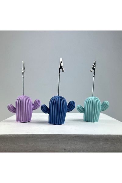 oasis decoration طقم حامل ملاحظات صبار مكون من 3 قطع (ليلك - رمادي أزرق - نعناعي)