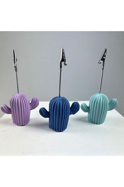 oasis decoration طقم حامل ملاحظات صبار مكون من 3 قطع (ليلك - رمادي أزرق - نعناعي)