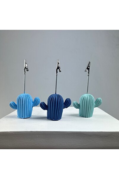 oasis decoration Cactus 3-Piece Note Holder Set (Light Blue - Gray Blue - Mint)