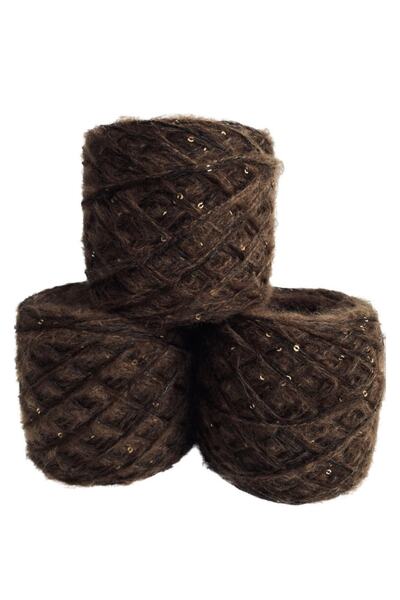 göçer Moher Pullu:kahve siyah gümüş Pullu Toplam 300gr