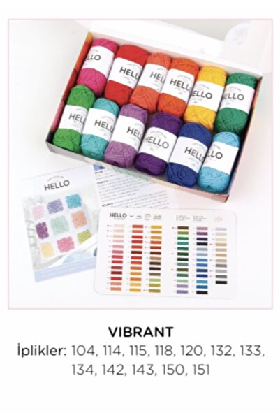 TUVA Hello 12 Adet (25 Gr) Amigurumi Punch Ip Seti Renk "vibrant"