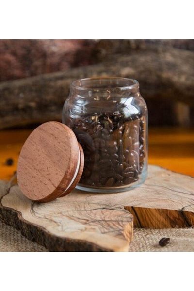 JOY KİTCHEN Wooden Lid Jar - Small Size 290 Cc