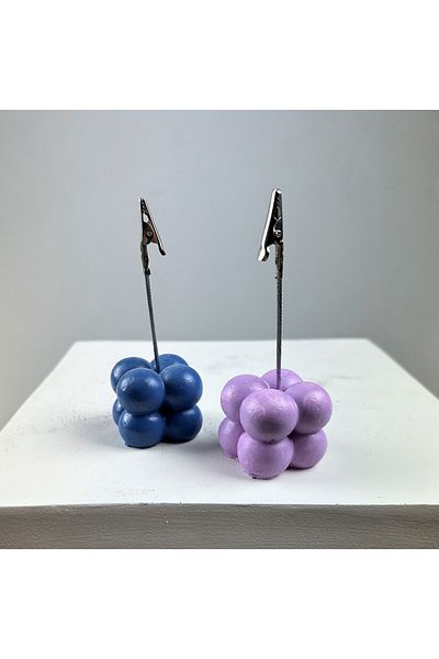 oasis decoration Bubble Note Holder Set of 2 ( Grey Blue - Lilac )