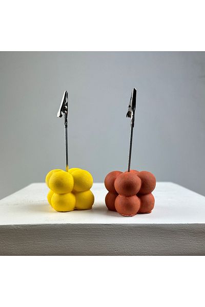 oasis decoration Bubble Note Holder Set of 2 (Yellow-Oak)