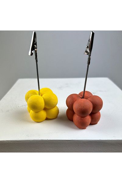 oasis decoration Bubble Note Holder Set of 2 (Yellow-Oak)