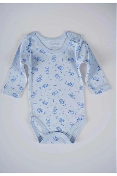 MİNİKO KİDS Girls Boys Long Sleeve Cotton Patterned Bodysuit Badi