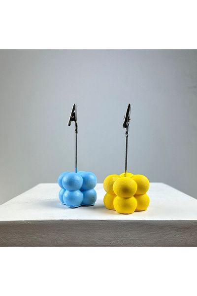 oasis decoration Bubble Note Holder Set of 2 (Light Blue - Yellow)