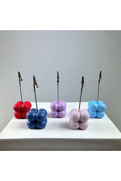 oasis decoration Bubble Note Holder Set of 5 ( Red - Gray Blue - Lilac - Light Blue - Pink)