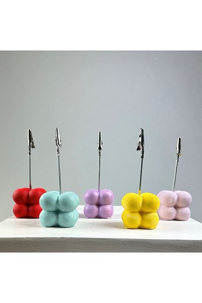 oasis decoration Bubble Note Holder Set of 5 ( Red - Yellow - Lilac - Pink - Mint)