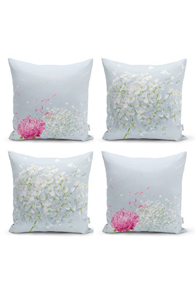 Realhomes طقم غطاء وسادة رمي حديث مكون من 4 قطع بتصميم ديزي