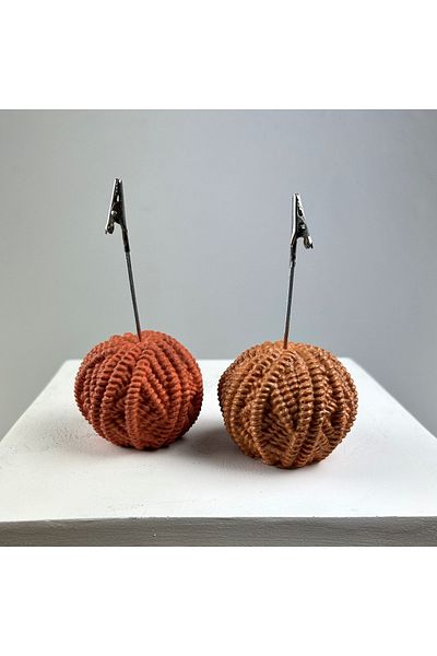oasis decoration Terracota and Oak Ball Note Holder Set of 2
