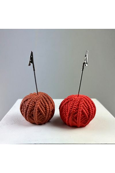 oasis decoration Set of 2 Ball Note Holders -Terracotaand Coral