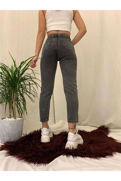 DRC trend Ύψος Bel Lycra Penne Καπνιστό φίλο Παντελόνι Mom Jeans