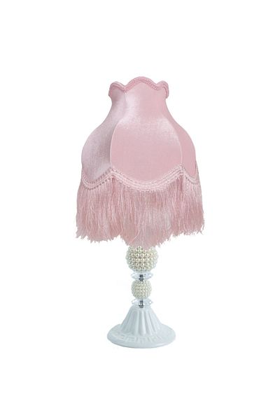 Dekovien Pink Vintage Velvet Lampshade with Brooch Decoration, Model No: EU012245