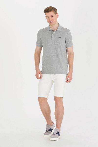 U.S. Polo Assn. Ανδρικό μπλουζάκι γκρι Melange Polo Basic λαιμόκοψη