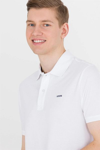 U.S. Polo Assn. Ανδρικό μπλουζάκι με λευκό λαιμό πόλο Basic