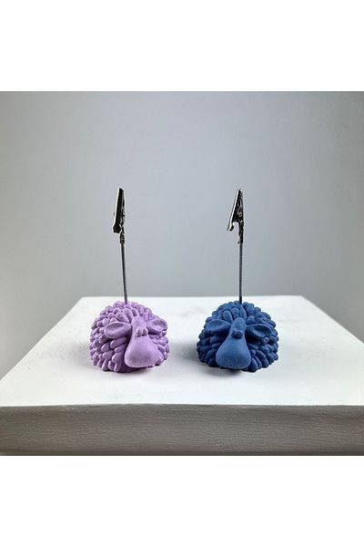 oasis decoration Lamb Note Holder Set of 2 (lilac - Gray Blue)