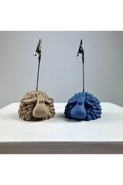 oasis decoration Lamb Note Holder Set of 2 (grey Blue-Paper Pouch)