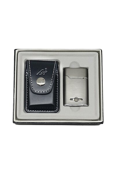 hiçdurmaal Deri Kılıflı Rüzgarda Sönmeyen Manyetolu Metal Gazlı Çakmak 1 Adet