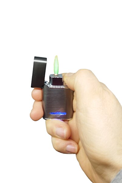 hiçdurmaal Deri Kılıflı Rüzgarda Sönmeyen Manyetolu Metal Gazlı Çakmak 1 Adet