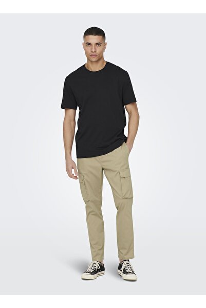 Only & Sons Dar Paça Açık Kahve Erkek Kargo Pantolon 22022366_onscam Lınus Cargo Pant Pk