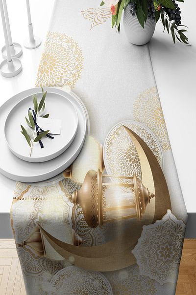 Pilloveland Runner Ramadan Lux Patterned Suede Woven 140*40 cm