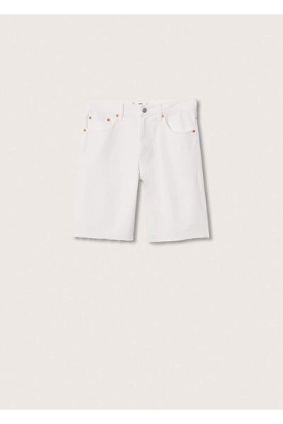 MANGO Woman Paçaları Dikişsiz Denim Bermuda Şort