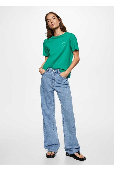 MANGO Woman Tricou din bumbac cu model