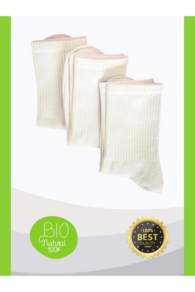 Bonapart 3 Pack Unisex White Plain Tennis College Premium Cotton Sports Socks