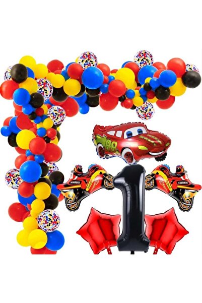 MFM Set de baloane cu lanț din folie neagră pentru petrecerea de 1 an