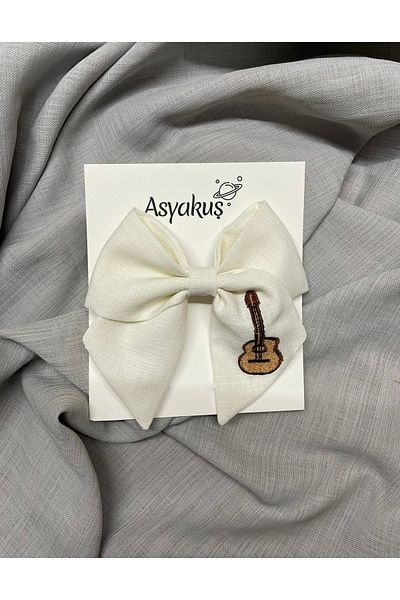 asyakuş Guitar Embroidered Bow Automatic Buckle