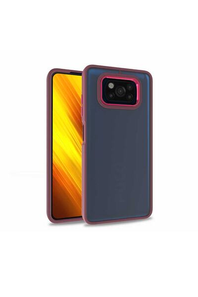 ZM STORE Xiaomi Poco X3 Kılıf Kamera Çıkıntılı Arkası Şeffaf Kenarları Renkli...