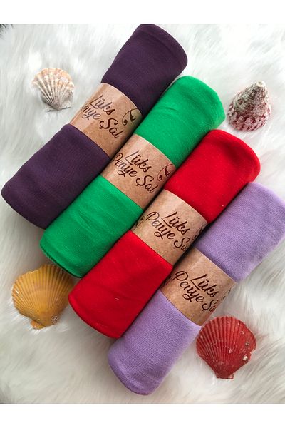 Naciye Sultan Jersey Shawl Set of 4 (LYLAK - BENETTON - RED - LILA)