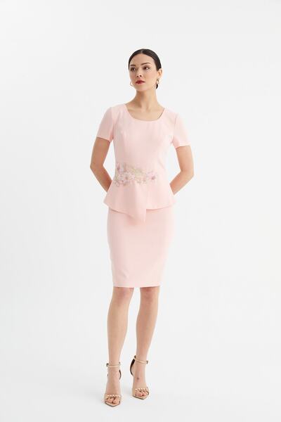 Balizza Blz- Lace Waist Guipure Embroidered Dress
