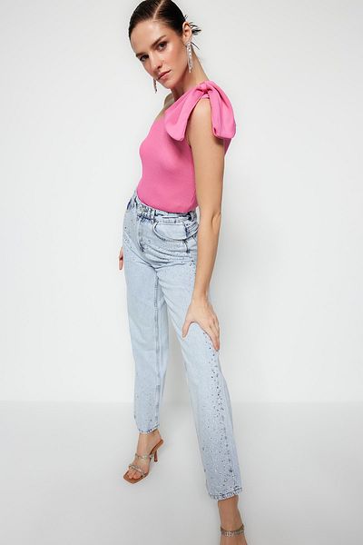 Trendyol Collection TPRSS22BZ0166 Modell Rosa Strickbluse
