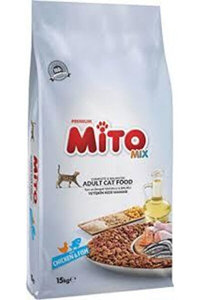 Mito Mito Mix Chicken and Fish Adult Dry Cat Food - 15 kg
