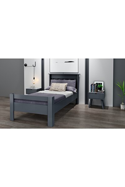 Ninnimo Still 120x200 Yatak Uyumlu Tek Kişilik Antrasit Karyola Sty-4 120x200