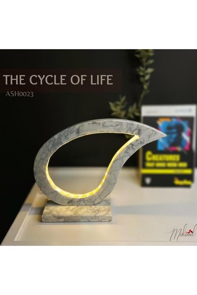 MÜKEMEL مصباح طاولة LED رخامي حديث – تصميم أوراق شجر فريد من نوعه، ديكور منزل...