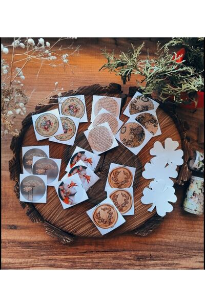 baddin aksesuar مجموعة ملصقات دائرية مختلطة مكونة من 21 قطعة - مجلة