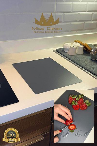 MissClean Gray Color Flexible Unbreakable Cutting Board Flexible Cutting Board Practical Cutting Mat 28*36 Cm