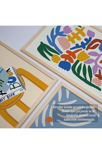 HOMEPACK Комплект за рисуване с рамка от естествено дърво, 4 части D-006