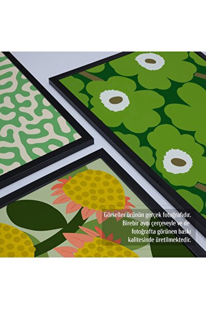 HOMEPACK Siyah Çerçeveli 4'lü Tablo Seti D-007